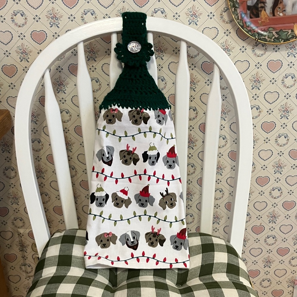Handmade Crochet Dog Towel for Holidays